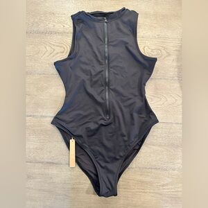SKIMS black zip bathing suit NWT, size L